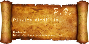 Pinkics Vitális névjegykártya